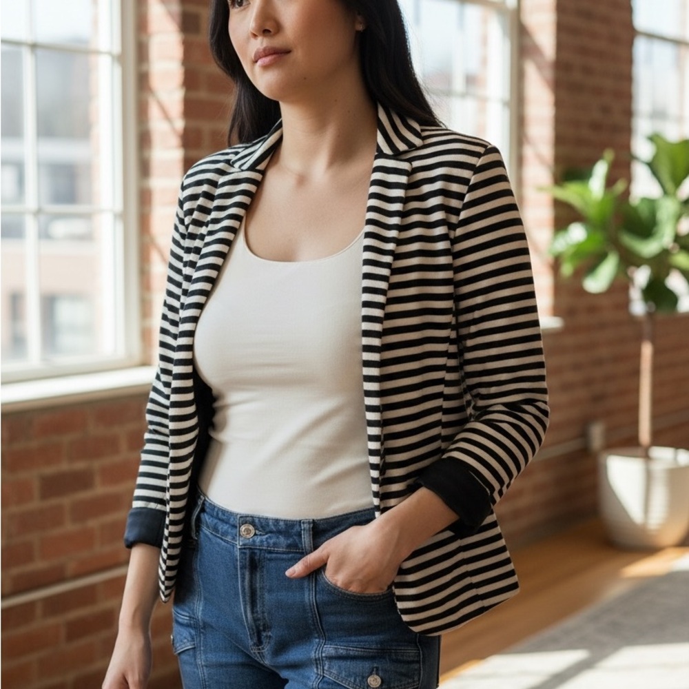 Topshop Striped Blazer - Size 4 - Excellent Condition!